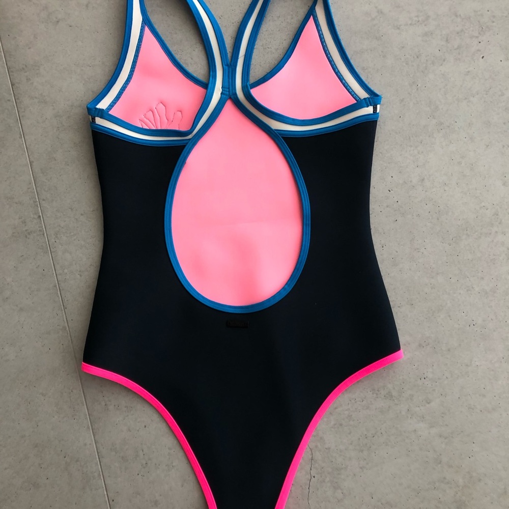 Triangl Swimwear Navy One Piece with Floral Detail - Picture 3 of 7
